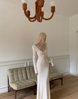 Rase le sol Hollow Cross Knit Maxi Dress