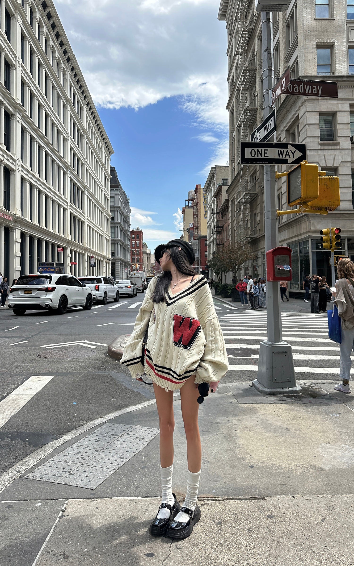 WARDEN EDGE Oversized Varsity Knit Sweater