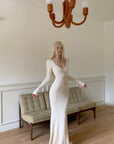Rase le sol Hollow Cross Knit Maxi Dress