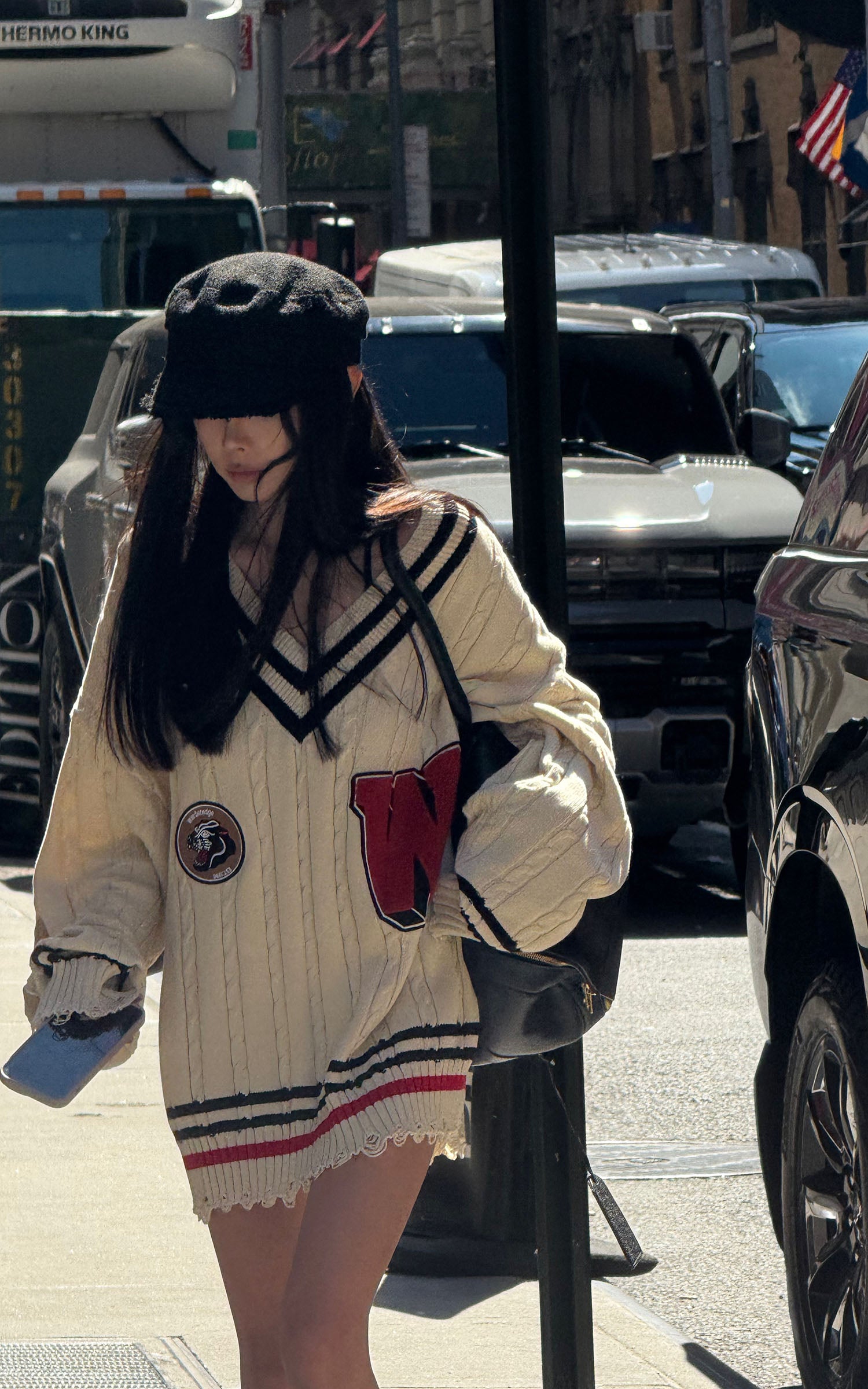 WARDEN EDGE Oversized Varsity Knit Sweater