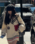 WARDEN EDGE Oversized Varsity Knit Sweater