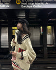 WARDEN EDGE Oversized Varsity Knit Sweater