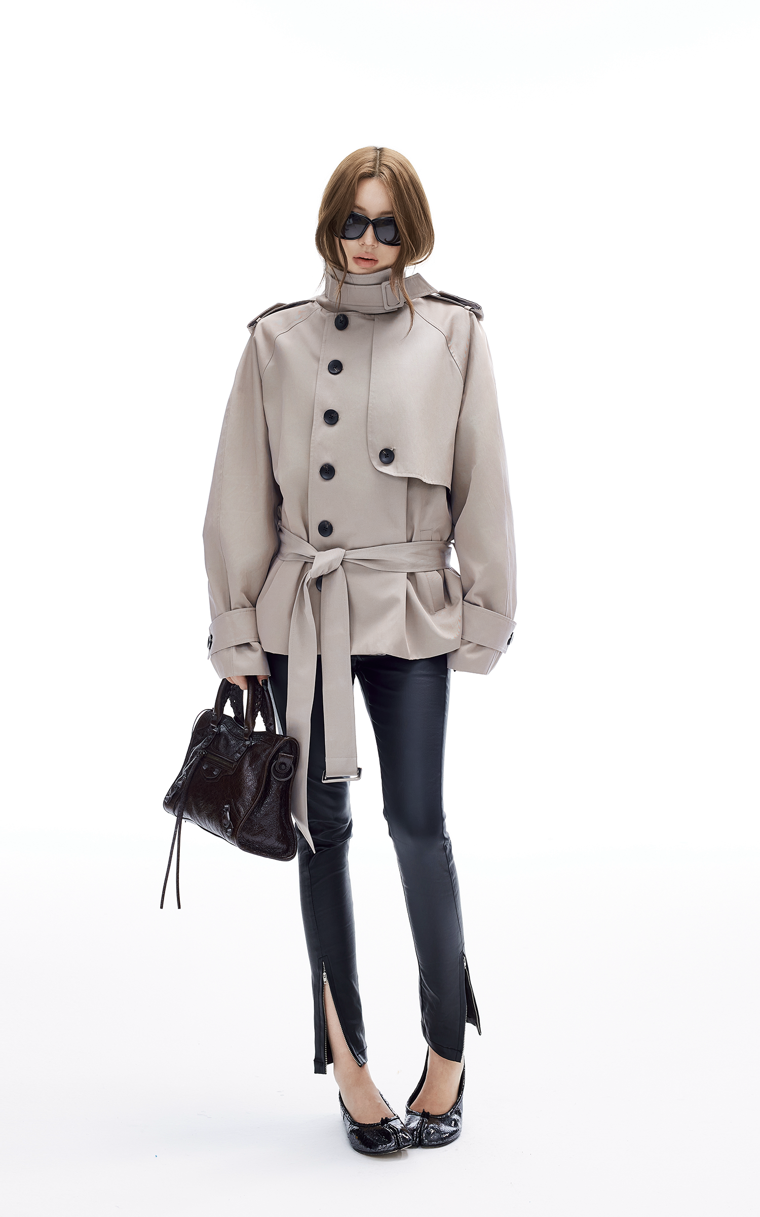 IAMXIAA Belted Short Trench Coat