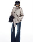 IAMXIAA Belted Short Trench Coat