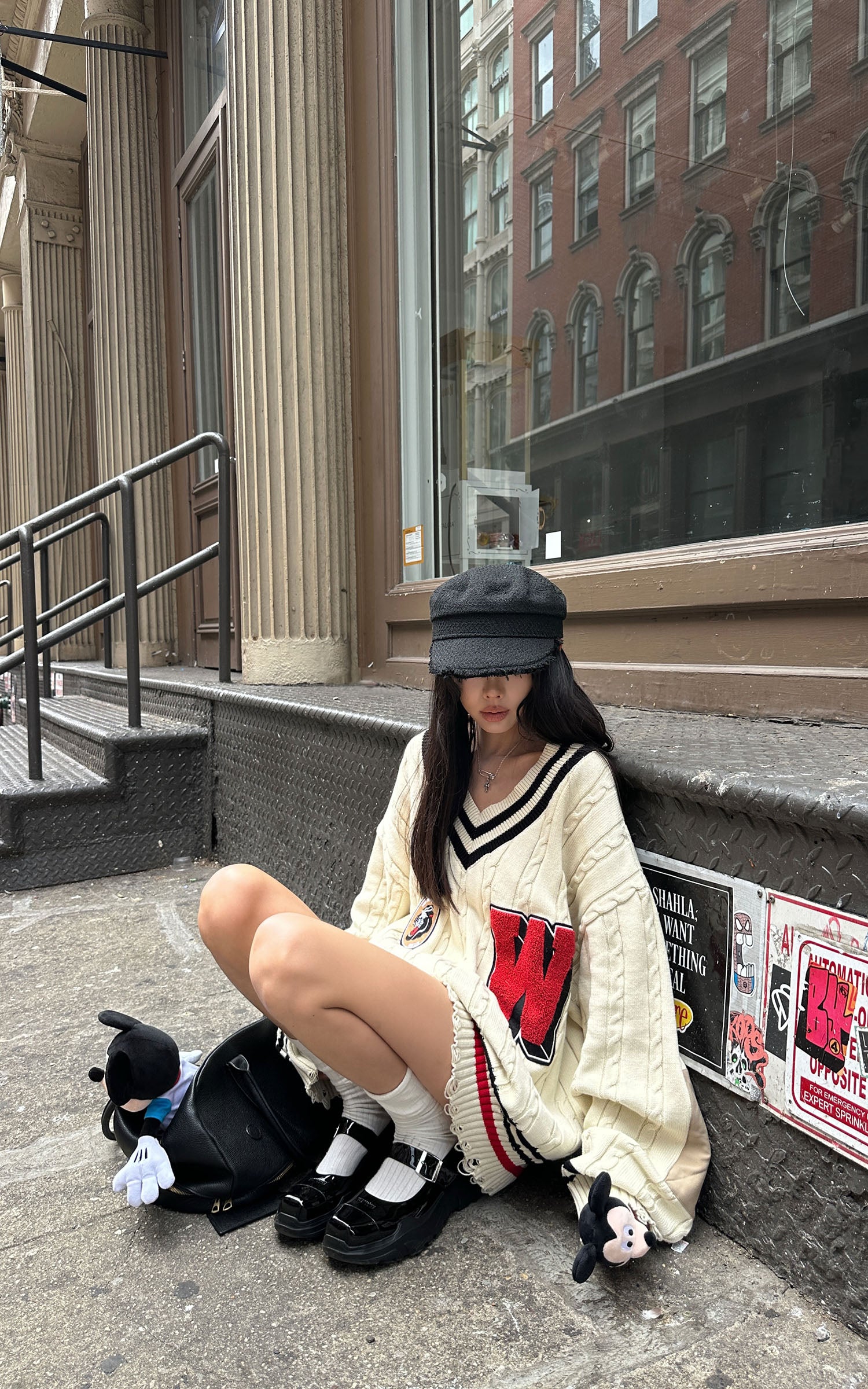 WARDEN EDGE Oversized Varsity Knit Sweater