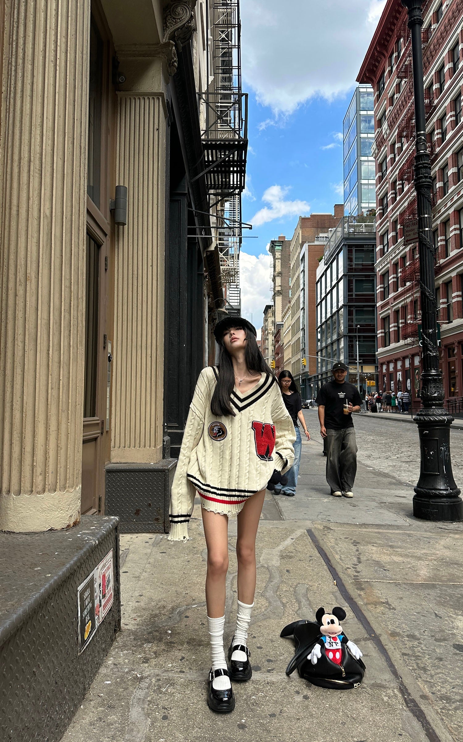WARDEN EDGE Oversized Varsity Knit Sweater