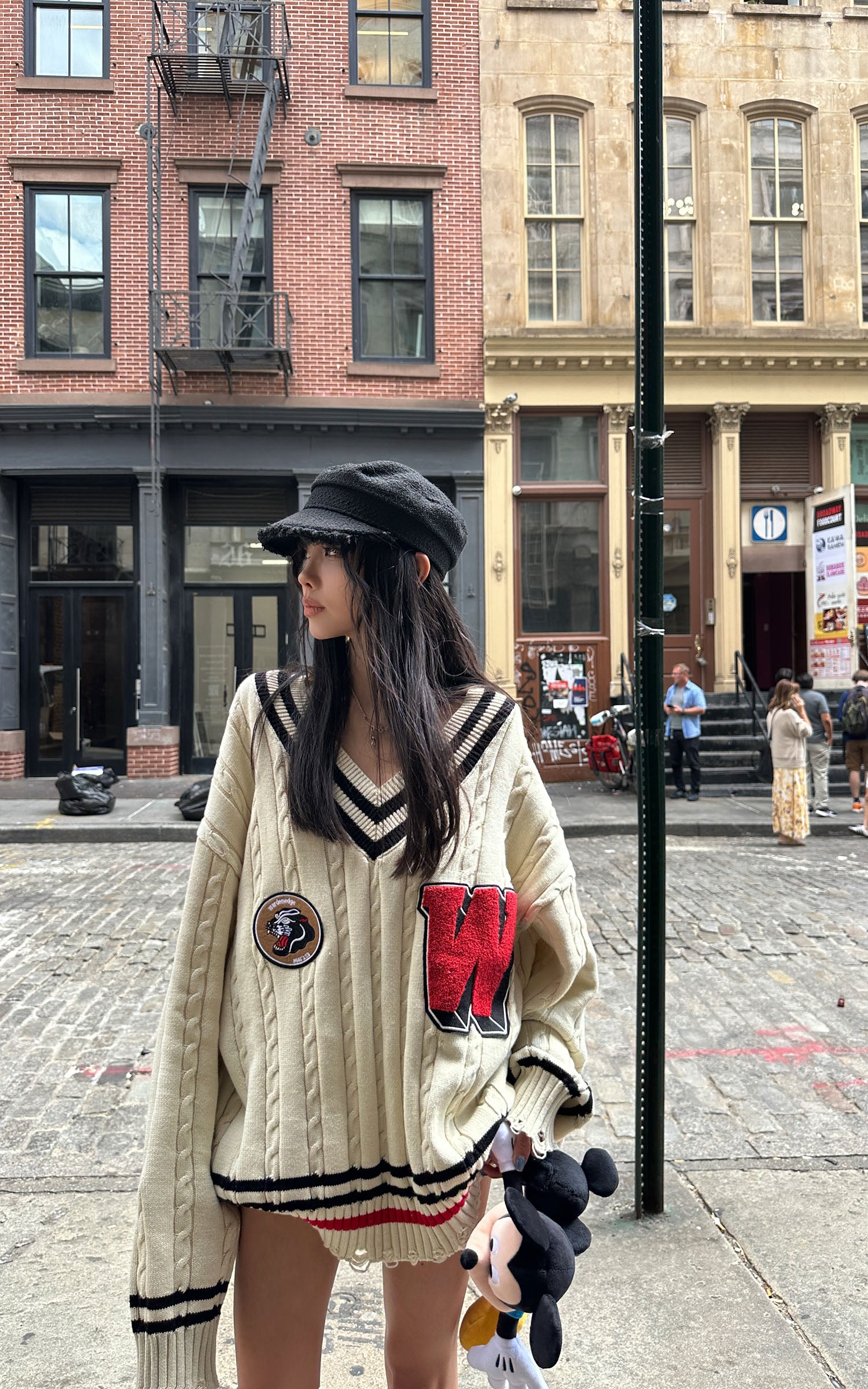 WARDEN EDGE Oversized Varsity Knit Sweater