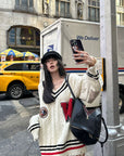 WARDEN EDGE Oversized Varsity Knit Sweater