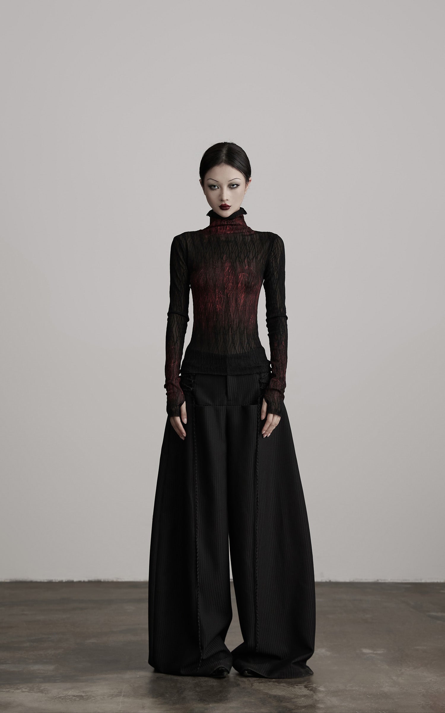DOINDULGE Wide Leg Trousers with Braided Detail