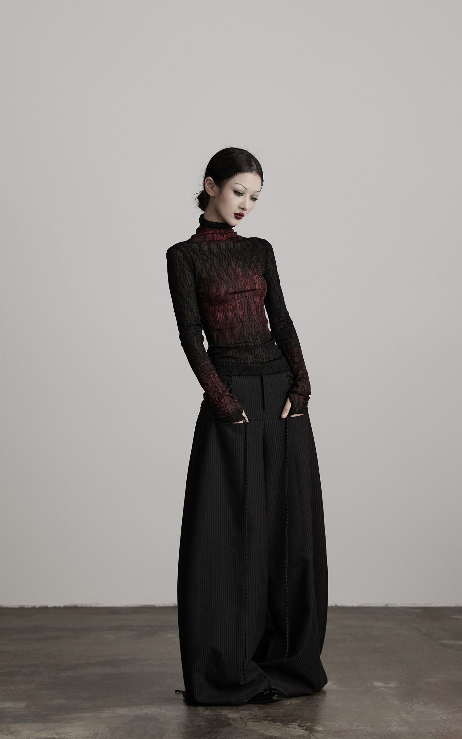 DOINDULGE Wide Leg Trousers with Braided Detail