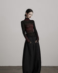 DOINDULGE Wide Leg Trousers with Braided Detail