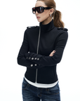 IAMXIAA Asymmetric Zip Fitted Jacket