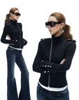 IAMXIAA Asymmetric Zip Fitted Jacket