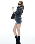 IAMXIAA Button Neck Oversized Knit Sweater