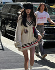 WARDEN EDGE Oversized Varsity Knit Sweater