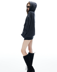 IAMXIAA Washed Zip Up Hoodie Jacket with Oversized Fit