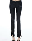 IAMXIAA Coated Skinny Leather Pants High Shine Slim Fit Trousers