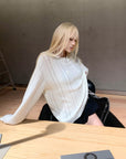 Rase le sol Distressed Stripe Knit Sweater