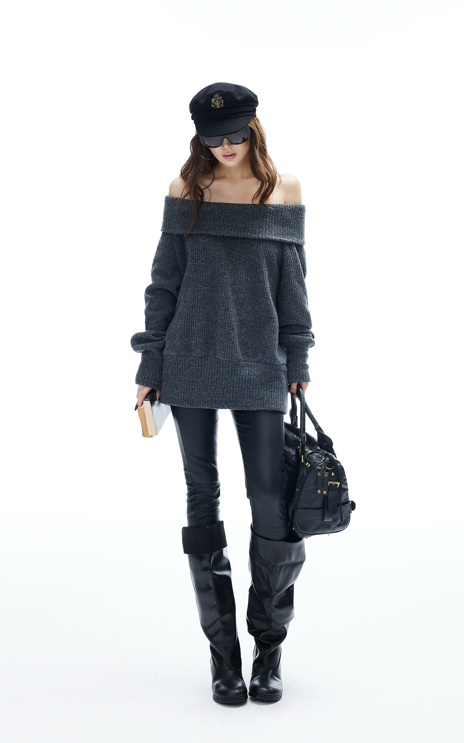 IAMXIAA Coated Skinny Leather Pants High Shine Slim Fit Trousers