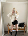 Rase le sol Distressed Stripe Knit Sweater