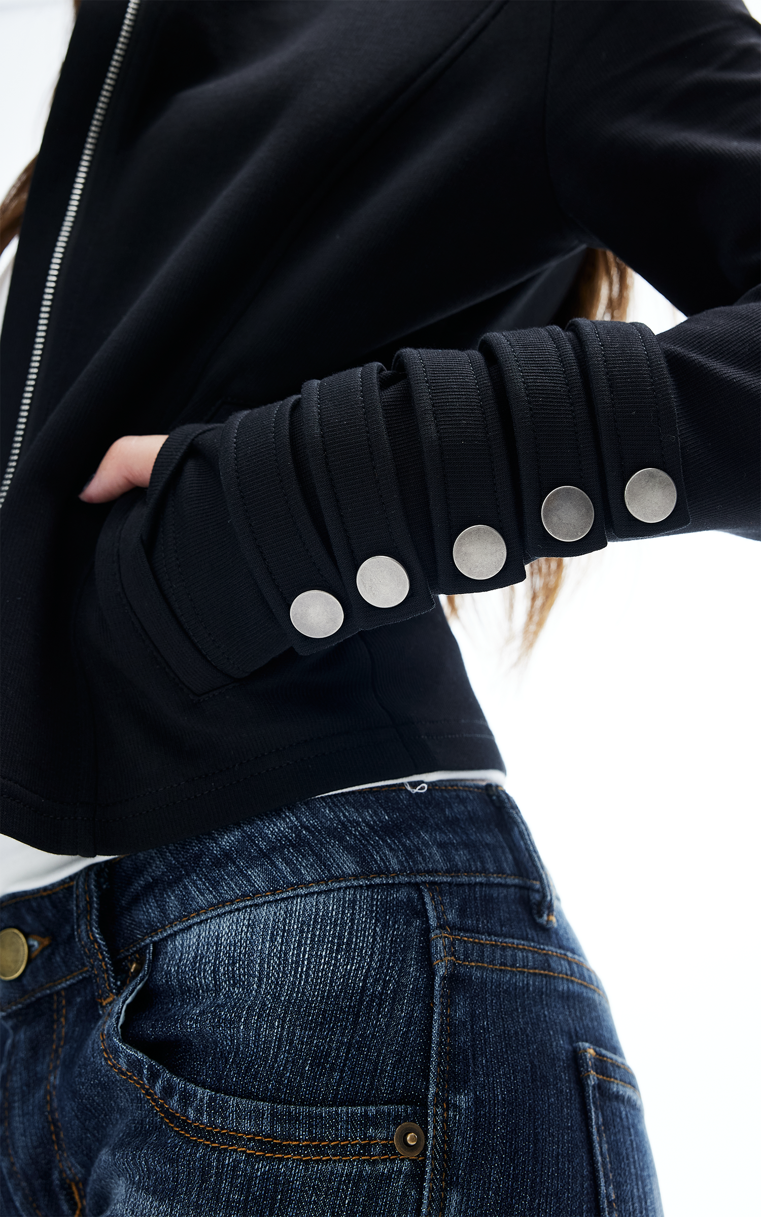 IAMXIAA Asymmetric Zip Fitted Jacket