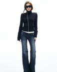 IAMXIAA Asymmetric Zip Fitted Jacket
