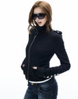 IAMXIAA Veste cintrée à fermeture éclair asymétrique