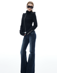 IAMXIAA Asymmetric Zip Fitted Jacket