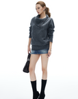 IAMXIAA Button Neck Oversized Knit Sweater
