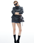 IAMXIAA Button Neck Oversized Knit Sweater