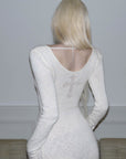 Rase le sol Hollow Cross Knit Maxi Dress