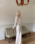 Rase le sol Hollow Cross Knit Maxi Dress