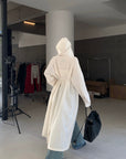 Rase le sol Hooded Long Coat with Adjustable Waist Belt