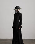 DOINDULGE Asymmetric Hem Shirt with Red Stitch Detail