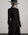 DOINDULGE Asymmetric Hem Shirt with Red Stitch Detail