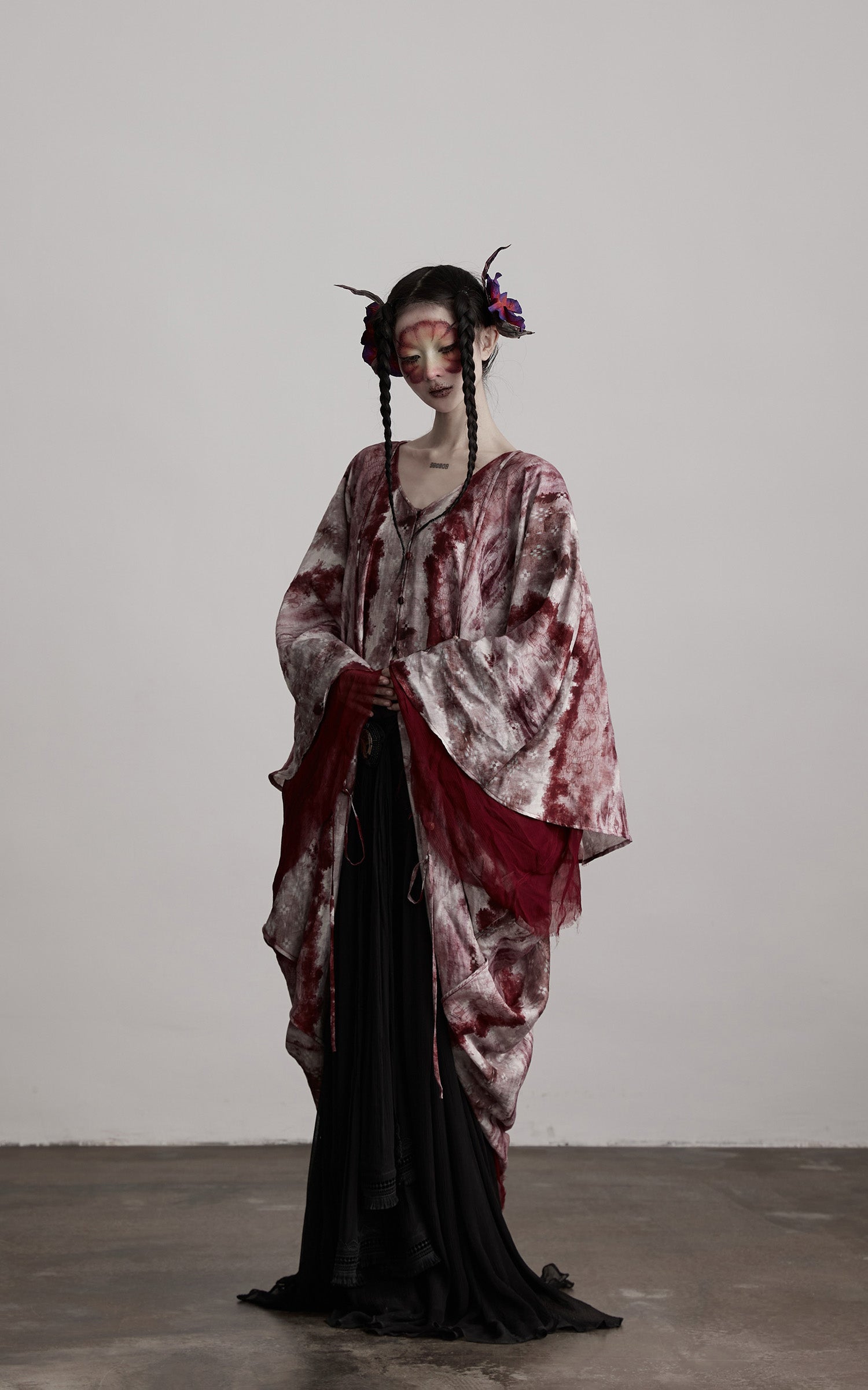 DOINDULGE Tie Dye Flowing Sheer Cardigan