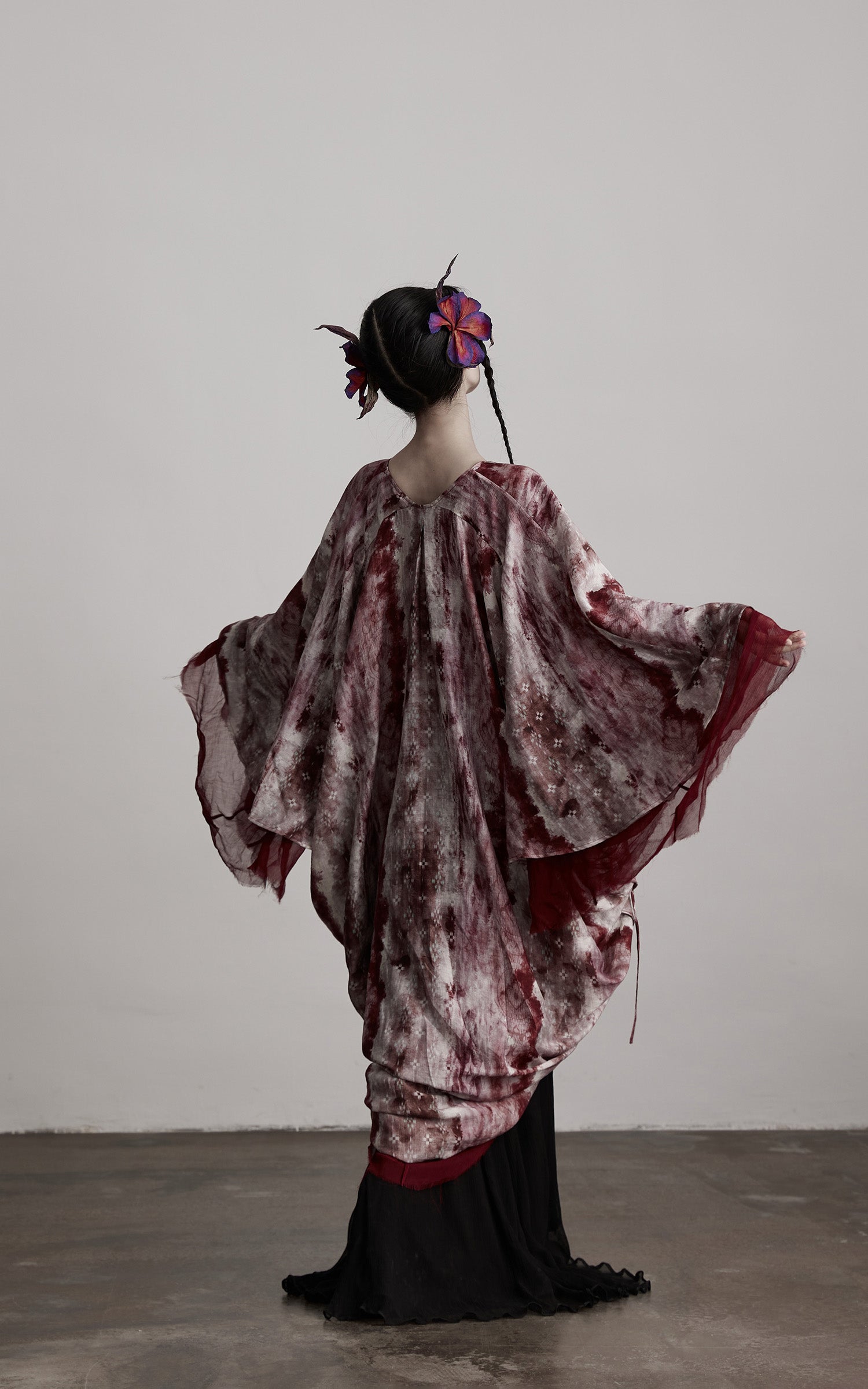 DOINDULGE Tie Dye Flowing Sheer Cardigan