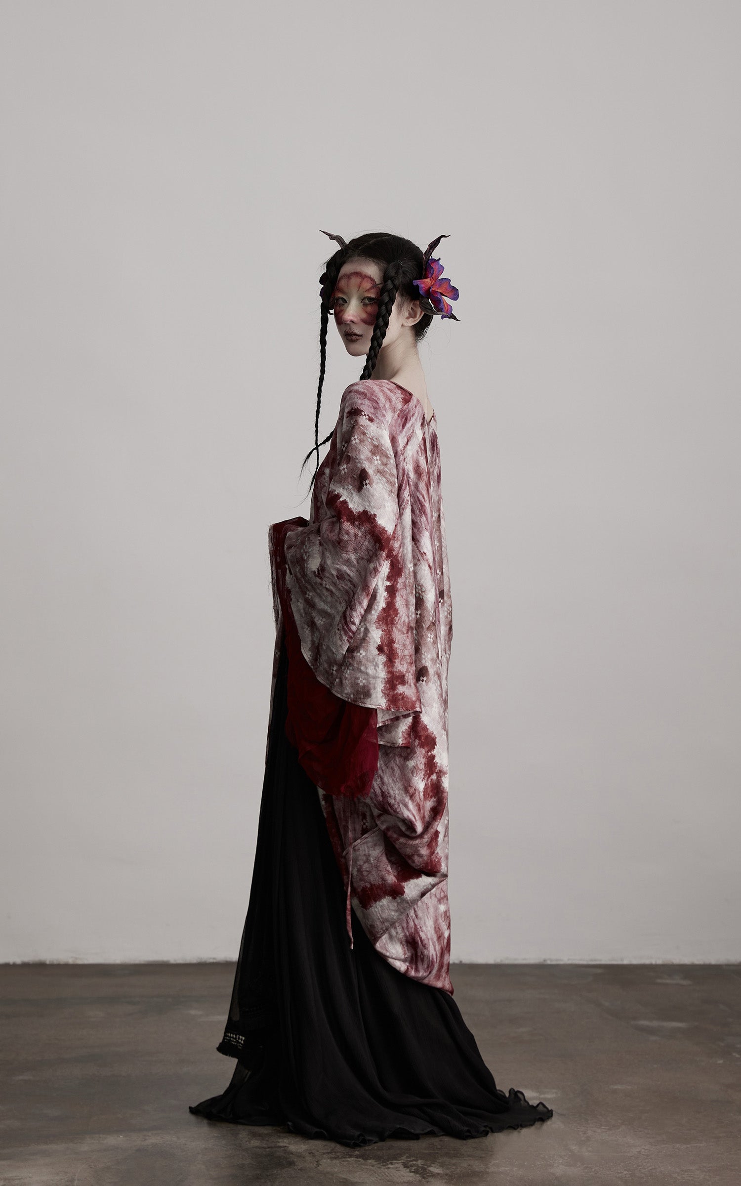 DOINDULGE Tie Dye Flowing Sheer Cardigan