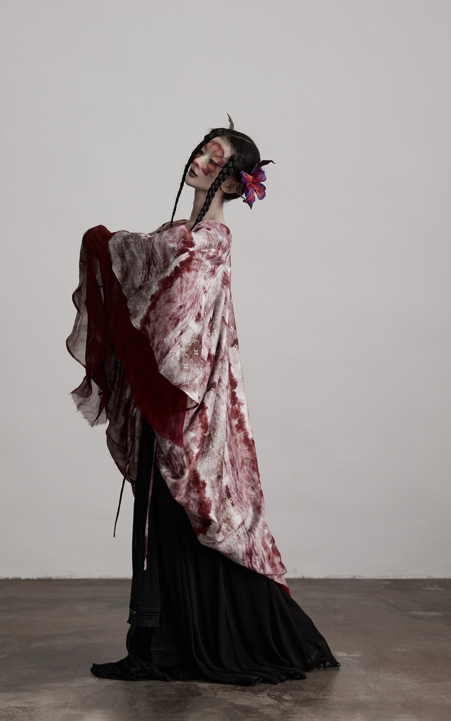 DOINDULGE Tie Dye Flowing Sheer Cardigan