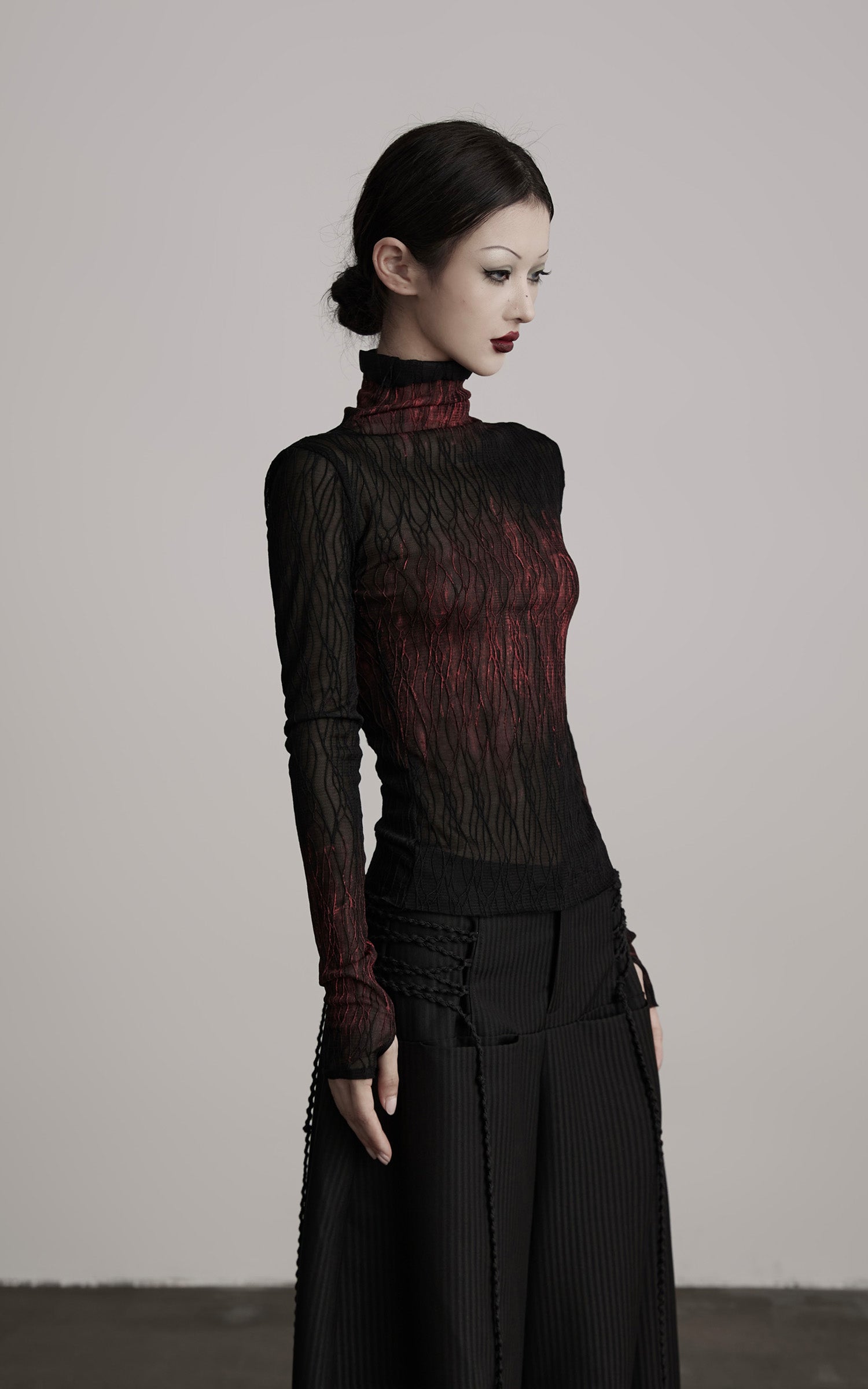 DOINDULGE Wide Leg Trousers with Braided Detail