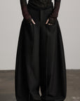 DOINDULGE Wide Leg Trousers with Braided Detail