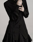 DOINDULGE Deconstructed Panel Shirt with Sheer Back and Embroidered Trims