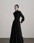 DOINDULGE Deconstructed Panel Shirt with Sheer Back and Embroidered Trims