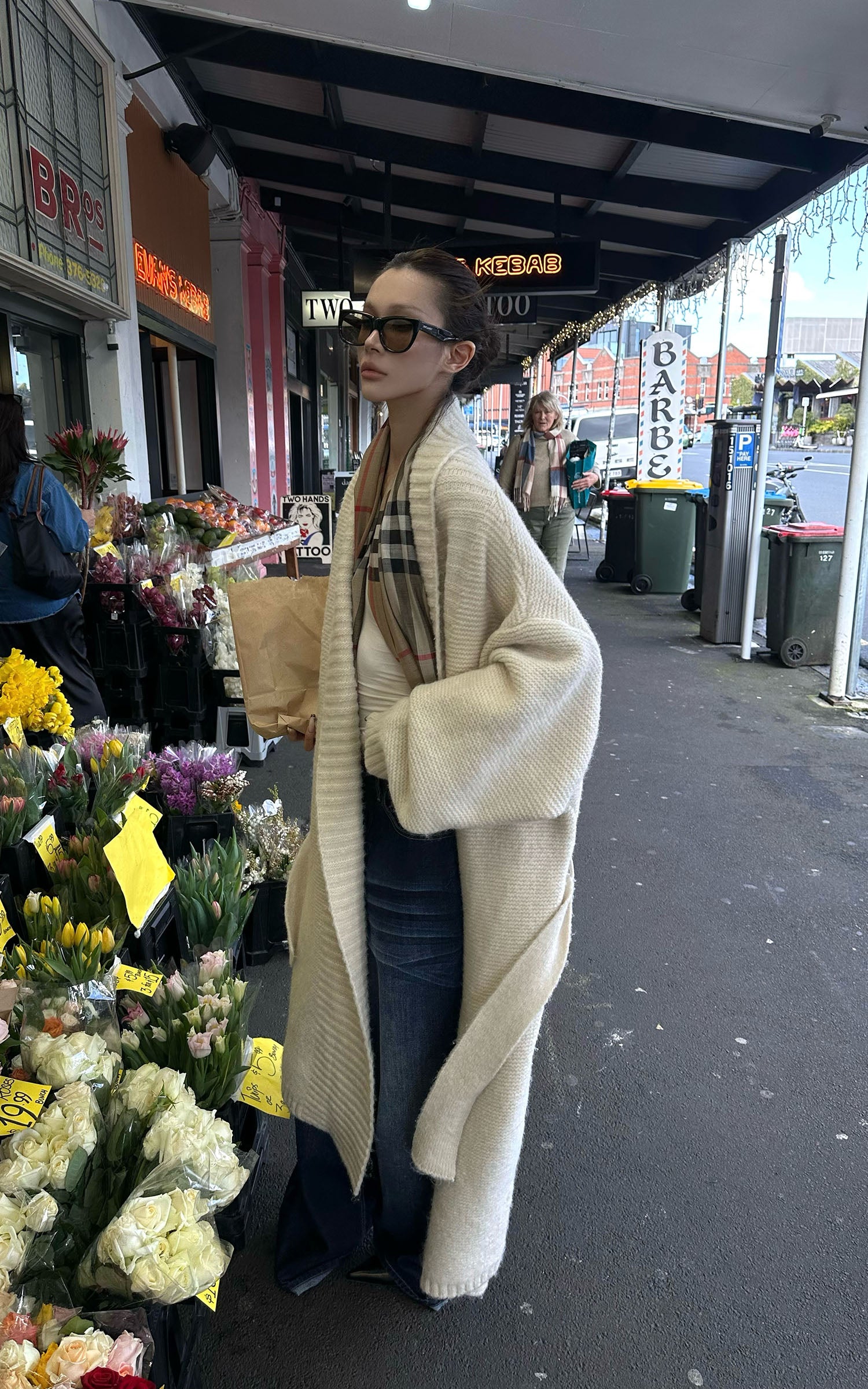 0122stepll Oversized Belted Knit Cardigan Coat