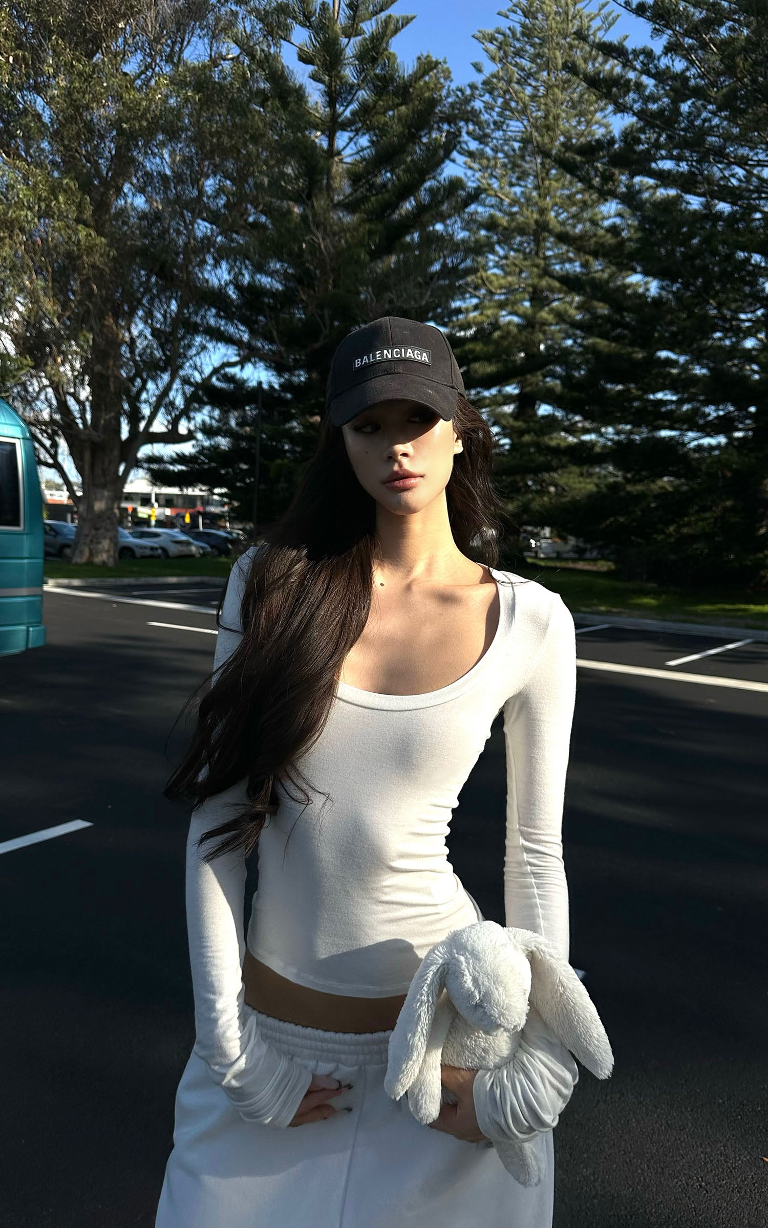 0122stepll Structured Shoulder Long Sleeve Top