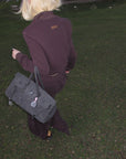 Rase le sol Zip Collar Sweat Jacket and Paneled Maxi Skirt Set