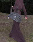 Rase le sol Zip Collar Sweat Jacket and Paneled Maxi Skirt Set