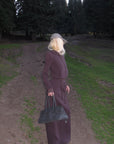 Rase le sol Zip Collar Sweat Jacket and Paneled Maxi Skirt Set