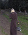 Rase le sol Zip Collar Sweat Jacket and Paneled Maxi Skirt Set