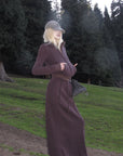 Rase le sol Zip Collar Sweat Jacket and Paneled Maxi Skirt Set